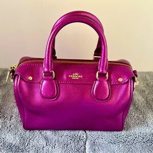 Small Coach satchel. Metallic purple